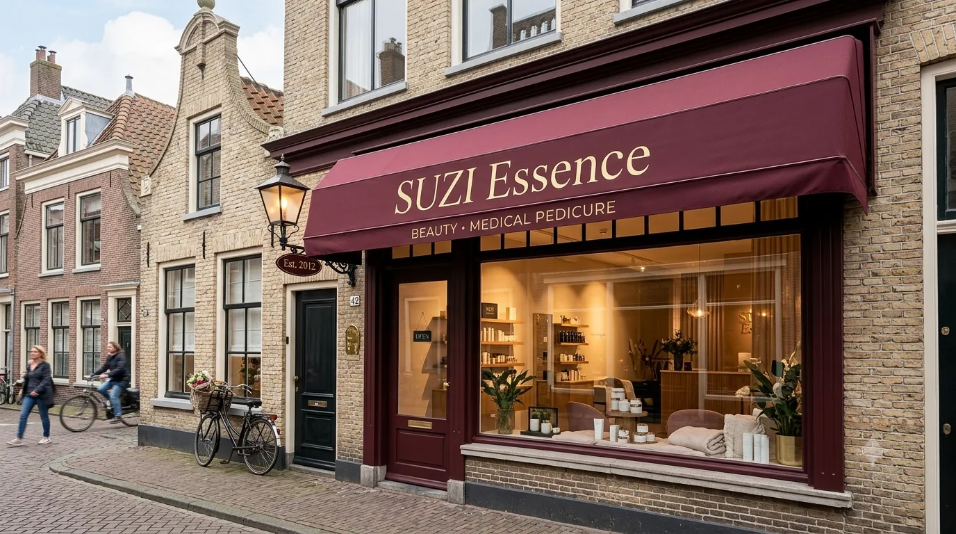 De gevel van SUZI Essence aan de Amsterdamstraat in Haarlem